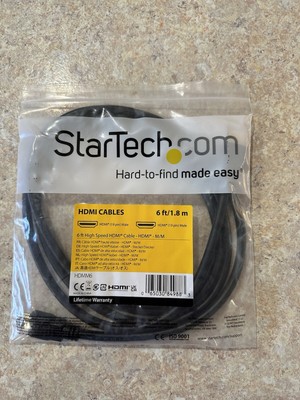 StarTech High Speed Ultra HD 6' HDMI to HDMI Audio/Video Cable, Black (HDMM6)