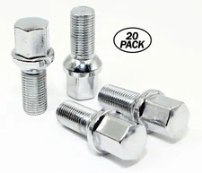 20 14x1.5 28mm Chrome Lug Bolts Ball Seat for Mercedes C CLA CLS E SL SLC Class