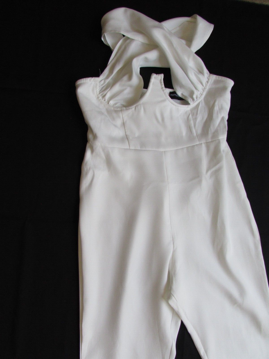 Pretty Little Thing White Cross Sleeveless Bust Underwire Flare