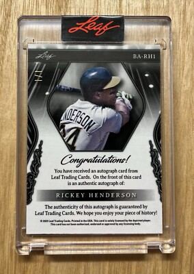 2025 Leaf Sports Heroes Rickey Henderson 1/1 Auto | eBay