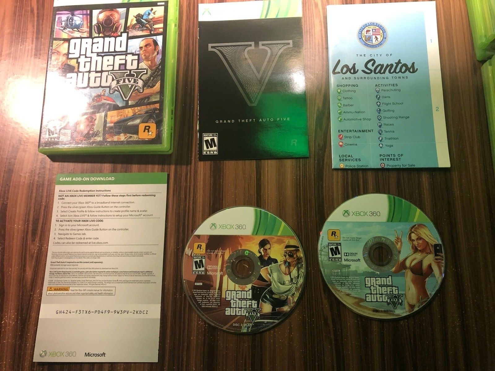 Consoles✕۞XBOX 360 OFFLINE GTA 5 GRAND THEFT AUTO V [2 DVD] (FOR MOD  CONSOLE)