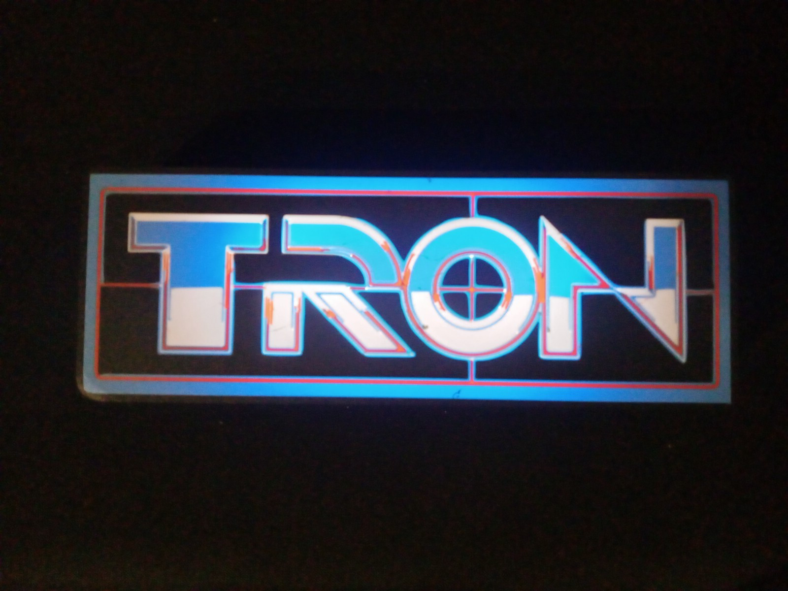 Retro Tron logo lightbox sign for vintage style tron collection display