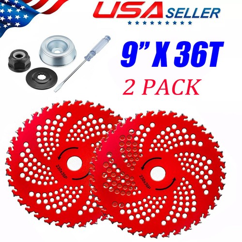 9"x36 Teeth Carbide Tipped Blade Kit for Brush Cutter Weed Eater Trimmer 2X - Picture 2 of 16