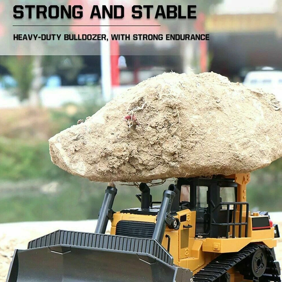 For Huina 569 Alloy RC Truck Bulldozer Car 1:16 Electric Tractor&Remote Control - Image 3 of 4