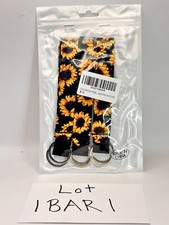 6 Pack Wristlet Keychains NEW Sunflower Key Chains NICE