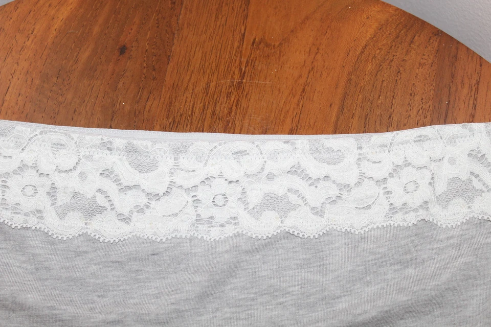 COMBO CALZONCILLO Y TANGA TACTO ALGODÓN LE MYSTERE DETALLE ENCAJE GRIS JASPEADO TALLA XL Foto 3 de 4