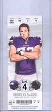 Minnesota Vikings Atlanta Falcons 9/28/14 Full Unused Ticket ... Chad Greenway