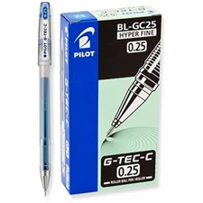 Pilot G-Tec 0.25mm Blue Pens  X Fine Point Pen  New In Box 35486  Lot   12 Pens