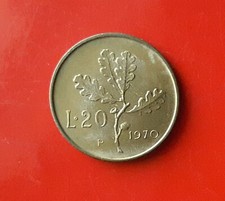 20 LIRE 1970 ERRORE - ZAMPETTA DELLA R PIÙ CORTA ED EVANESCENTE [J393]