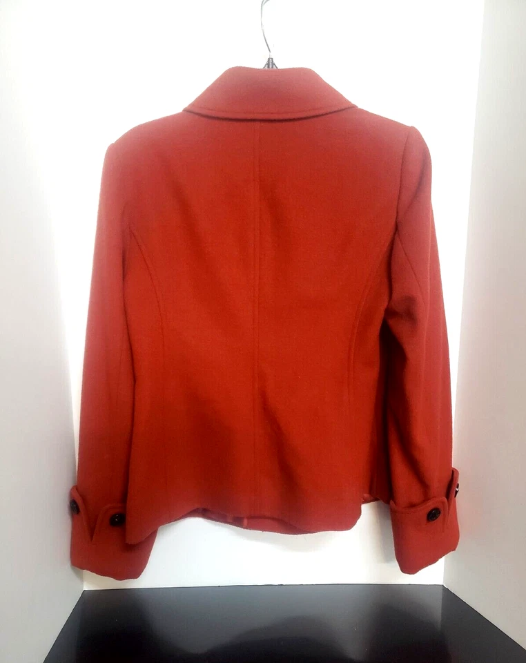 Poncho de lana para mujer The Limited abrigo/blazer/chaqueta de doble botonadura talla M óxido  Foto 4 de 4