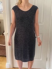 'DAMSEL IN A DRESS' STUNNING EVENING/PARTY WEAR, BLACK/SILVER, SIZE 14, VGC!