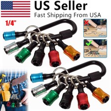 12PCS 1/4" Hex Shank Quick Release Keychain Screwdriver Drill Bit Holder Bit Set