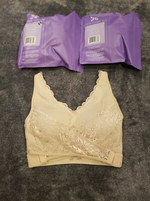 3 Pc Comfy Corset Womens L Bra's Set 2) NUDE 1) BLACK  Feminine Romantic