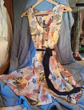 Sweet Sinammon Tie Waist Tunic Dress Small