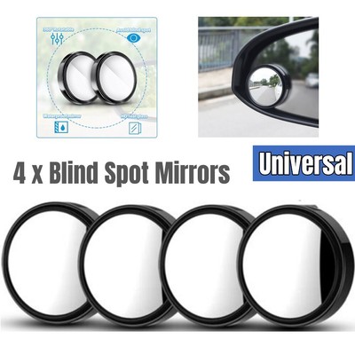 4PCS Wide Angle Convex Rear Side View Blind Spot Mirror 360° for Car SUV Truck