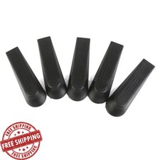 5 X DOOR STOP STOPS STOPPERS WEDGE WEDGES JAM HOME OFFICE - BLACK