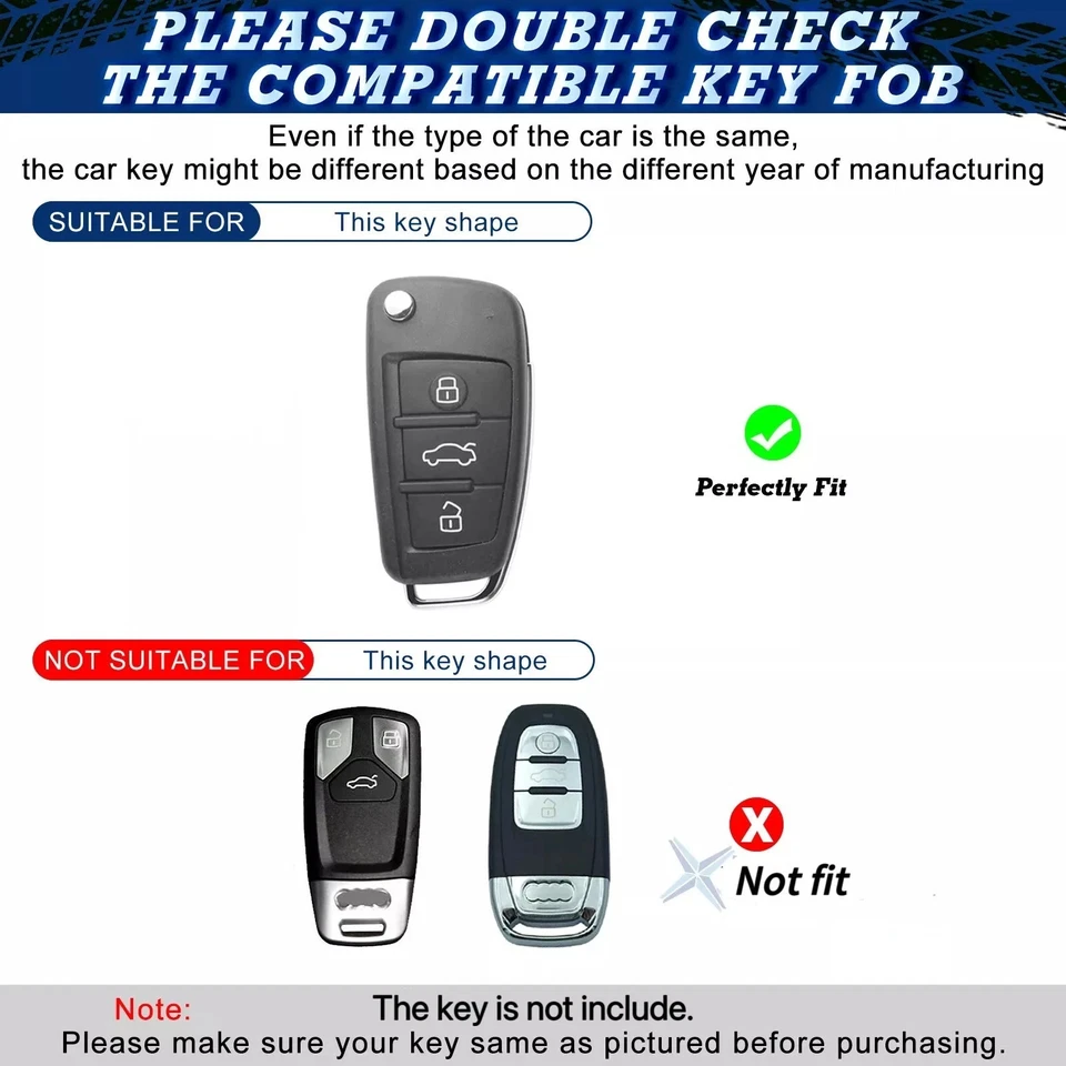 Nueva carcasa cubierta llavero coche aleación zinc para Audi Q2 Q3 A3 A4 A6L Q5 R8 Foto 3 de 3
