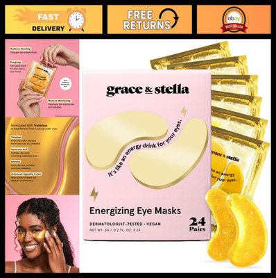 24 Pairs Gold Eye Patches for Puffy Eyes | Vegan Under Eye Masks for Dark Circle