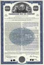 Transocean Gulf Oil Company 1969 Pittsburgh Pennsylvania SOCAL Chevron 1000 $