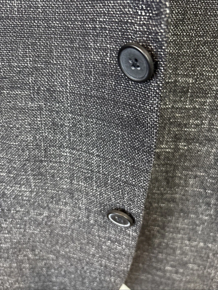 Kenneth Cole Men's Black Chambray Wool Blazer Jacket 40R Slim Fit - Image 3 of 4