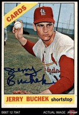 1966 Topps #454 Jerry Buchek Cardinals AUTO Signed