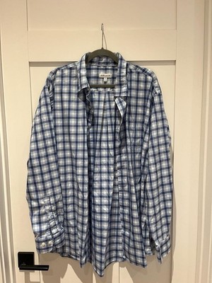Peter Millar Men's XXL Crown Ease Blue Plaid Performance Button Down Shirt