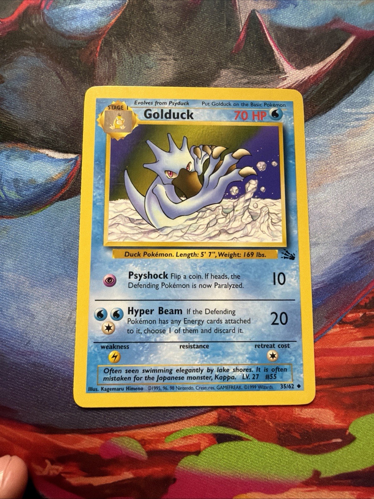 Pokemon Fossil 1st Edition Golduck 35/62 Non Holo NM-MINT