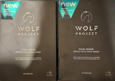 2 Boxes Wolf Project - Mud Mask Detox Face Mask Sheet - 5 Masks - New in box