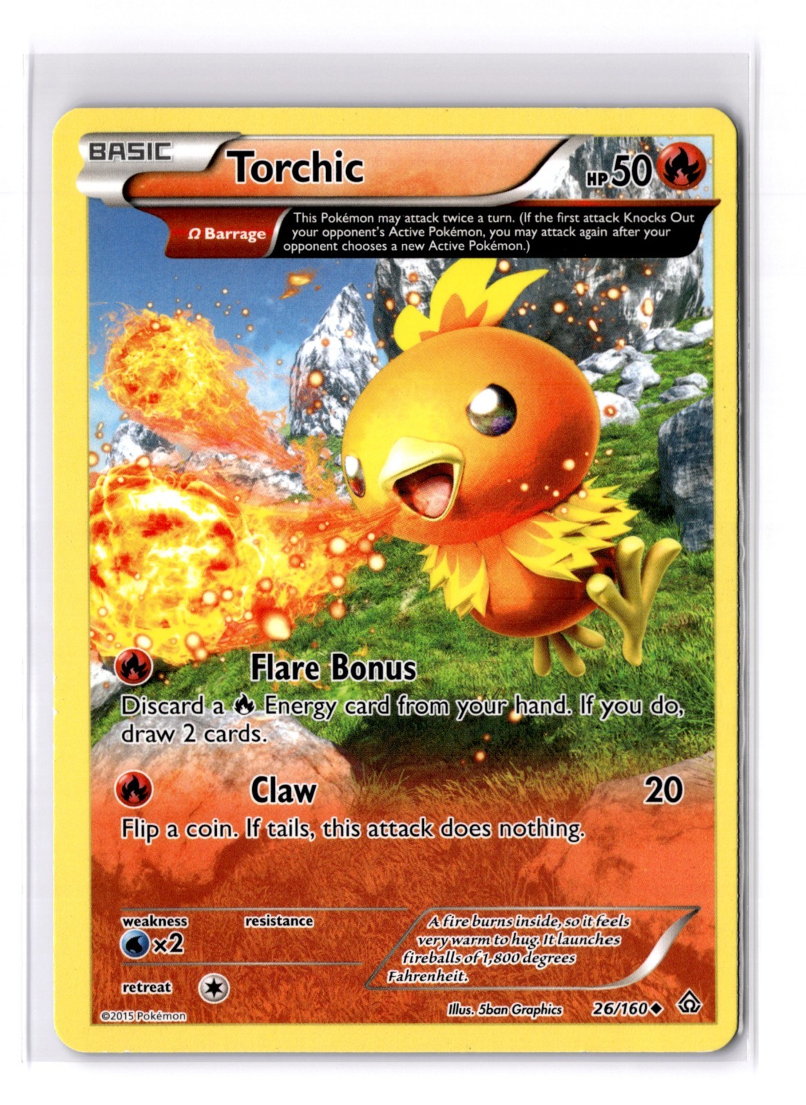 Torchic (Omega) - 26/160 XY-Primal Clash Regular Uncommon - LP - POKEMON TCG