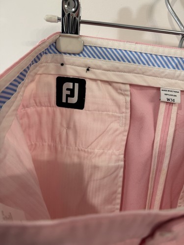 FootJoy Pink Flat Front Performance 10" Inseam Chino Golf Shorts Size 34 - Picture 6 of 8