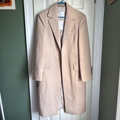 Mango (MNG) Tailored Beige Long Coat Women s Small (NWT)