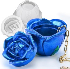 Epoxy Resin Storage Box Silicone Molds Rose Shape Candle Jar