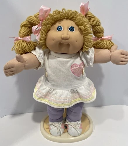 1984 Cabbage Patch Kids 16” Girl Doll HM2,Blonde Hair, Blue Eyes, Outfit, Shoes