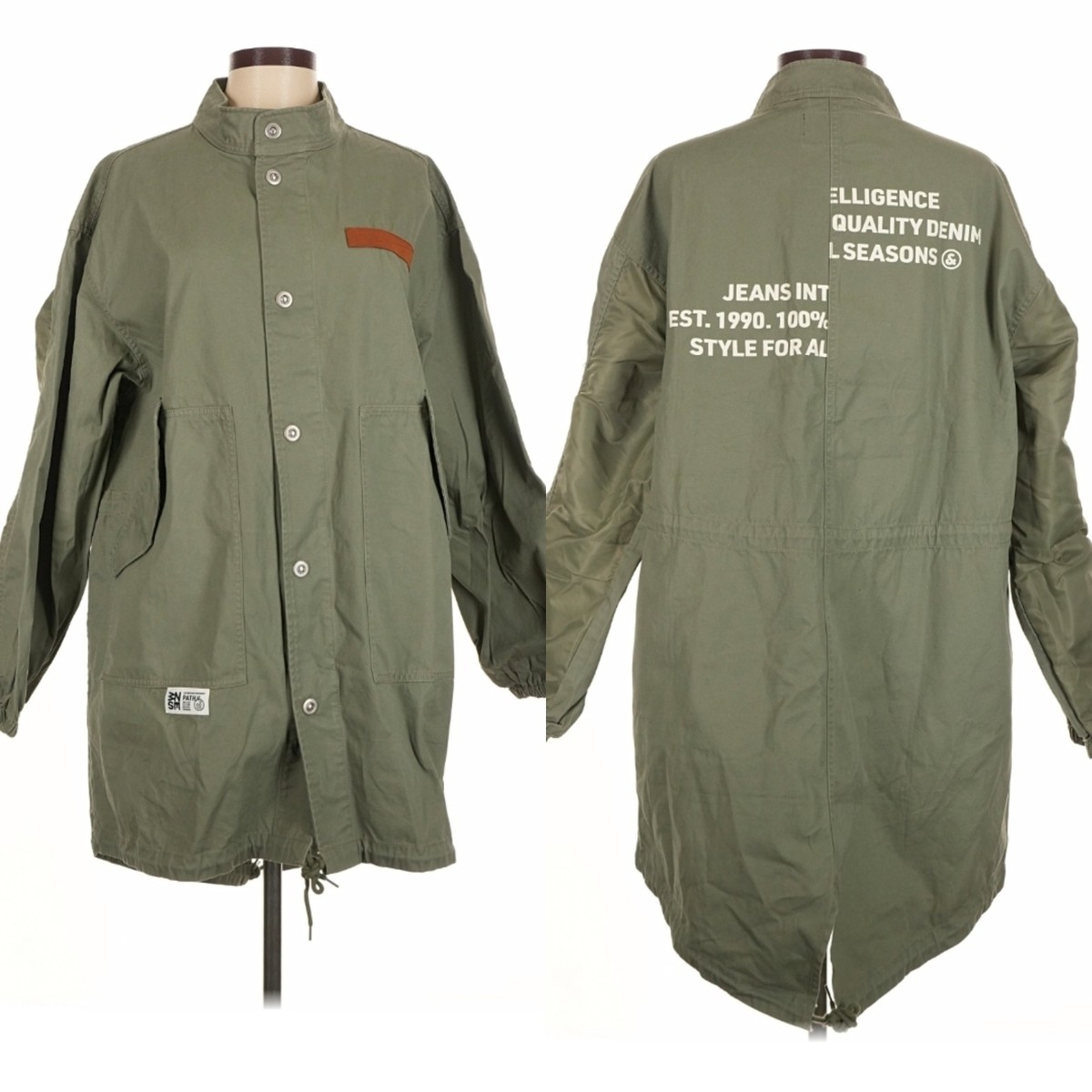Jack & Jones for ASIA Fishtail M65 Parka Long Jacket Army Green