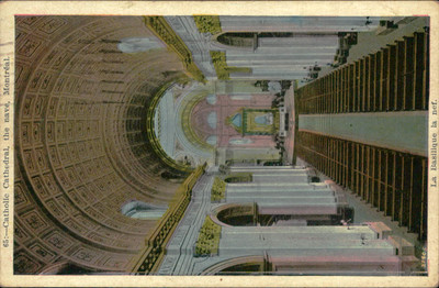 Postcard: AXIN 27405 65:- Catholic Cathedral, the nave, Montréal. La B