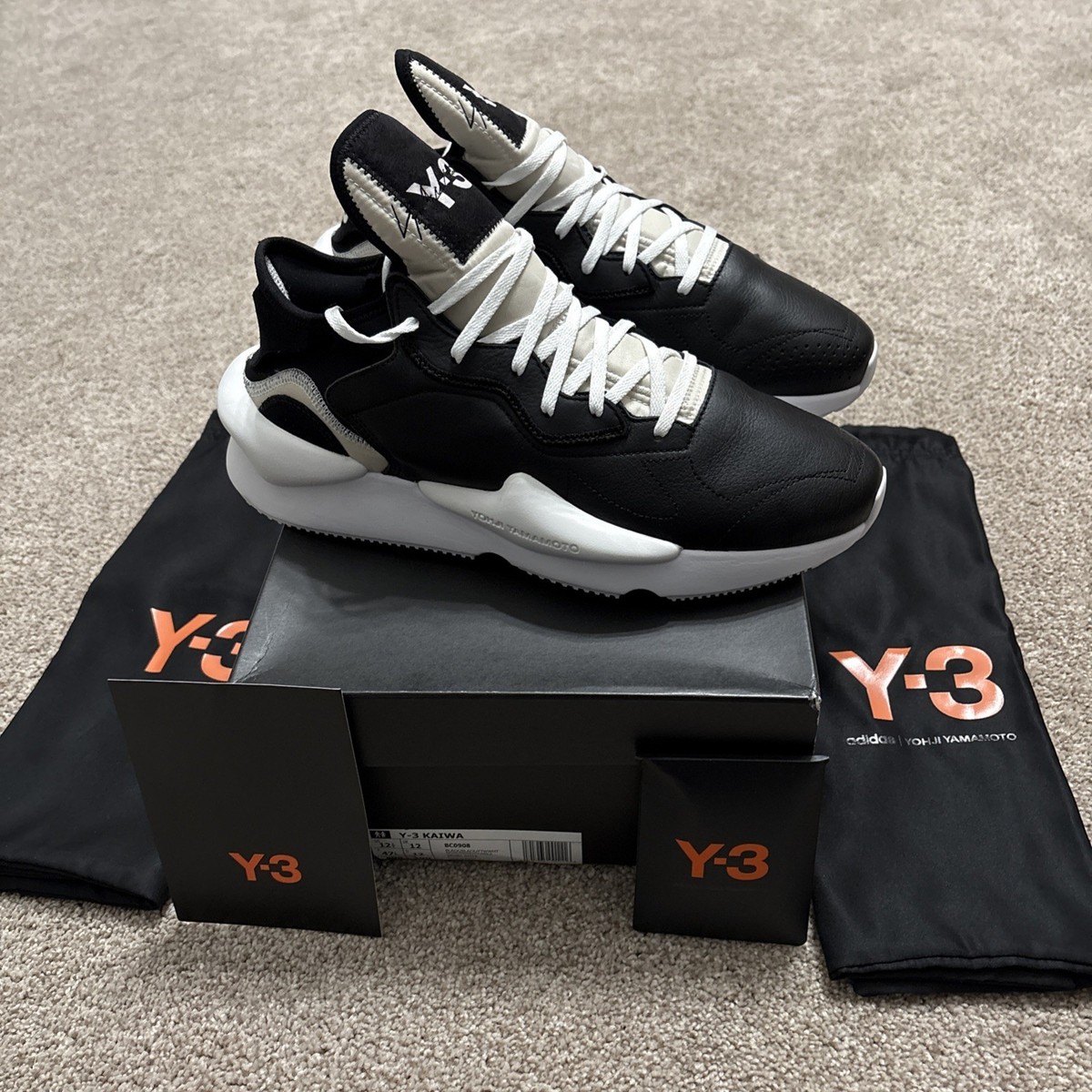 Y-3 ワイスリーkaiwa 2018〜2019ヨウジヤマモト Brand New Size 12.5 - Adidas Y-3 Kaiwa Black Panda 2018 BC0908
