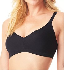 X-LARGE Warner's 3911A Soft Smoothing Wireless Comfort T-Shirt Bra, Black NWT