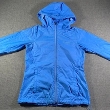 Columbia Women Switchback Blue Lightweight Rain Jacket Hooded Windbreaker Size S
