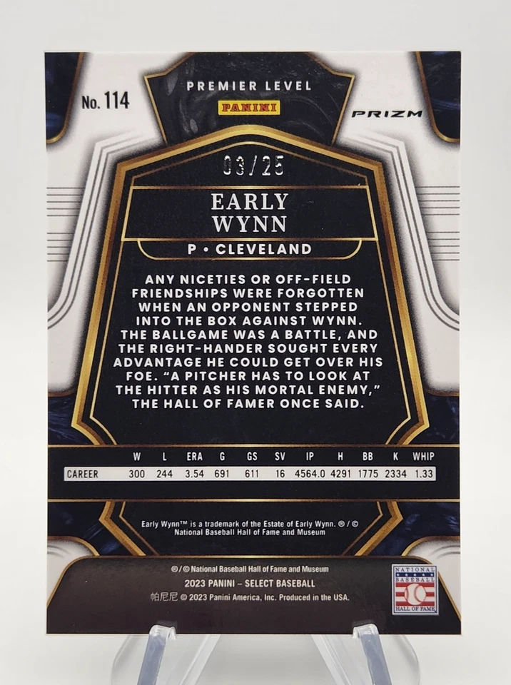 Early Wynn 2023 Panini Select Premier Level Tie-Dye Prizm /25 #114 - Image 2 of 2