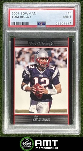 Tom Brady PSA 9 2007 Bowman New England Patriots #14 9921