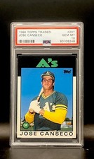 Jose Canseco 1986 Topps Traded #20T RC PSA 10 Dead Centered Rookie Baseball Card