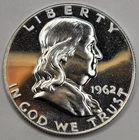 1962 GEM PROOF CAMEO 90% SILVER FRANKLIN HALF DOLLAR