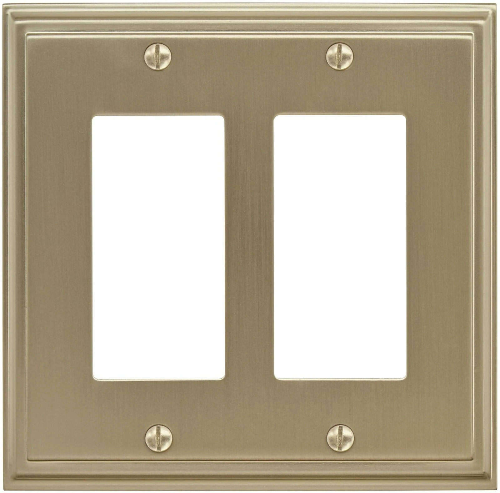 Amerock BP36519 Gold Mulholland Double Rocker / Gfi Outlet Wall Plate (B46