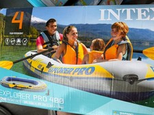 Bote inflable Intex Explorer Pro 400 para cuatro personas con remos y bomba nuevo