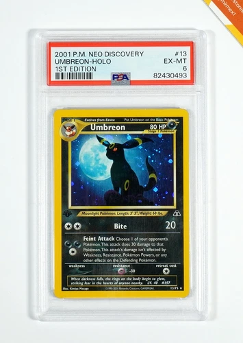 Pokemon PSA 6 Umbreon #13 Holo 1st Ed Neo Discovery 2001 English