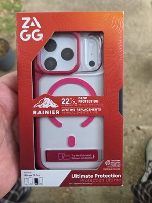 Zagg Rainier Snap Kickstand MagSafe Case For iPhone 17 Pro Red Black Cherry