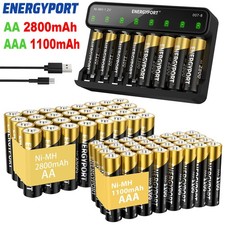 Lot AA AAA Rechargeable Batteries 2800mAh 1100mAh 1.2V NI-MH / Optional Charger