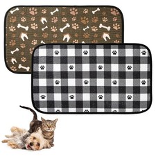 2 PCS Dog Food Mats Pet Bowl Super Absorbent NonSlip Washable 14x24 Inch
