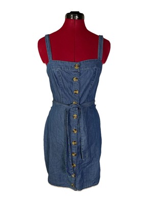 Sky and Sparrow Dress Size Small Blue Button Up  Demin Cotton Boho Indie