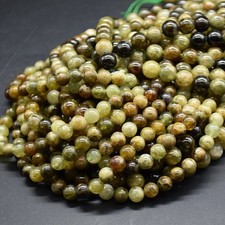 Perline tonde granato verde - misure 6 mm, 8 mm - 15", per fare gioielli